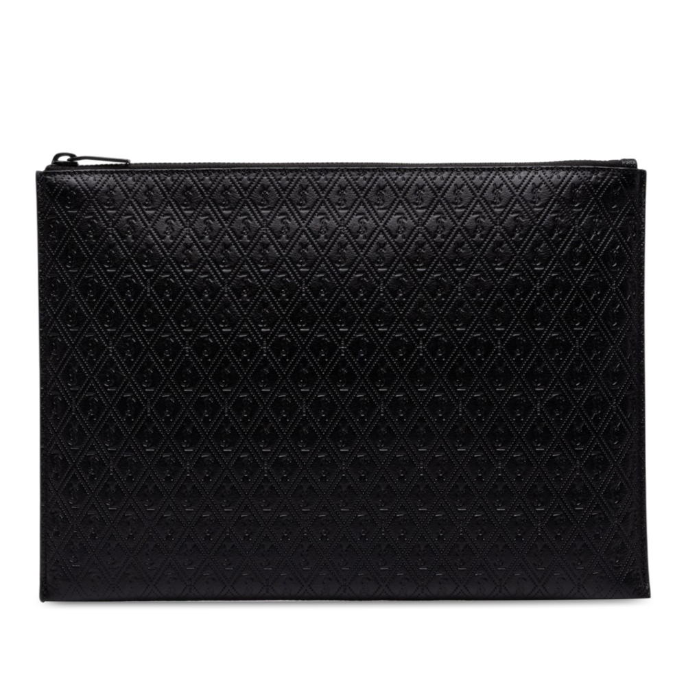 Pre-Loved Saint Laurent Leather Monogram Allover Tablet Case